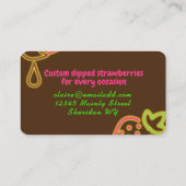 ネオングローチョコレートでイチゴの果実を覆う 名刺 (裏面)