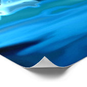 ネオングローツリーと滝の抽象芸術 ポスター (角)