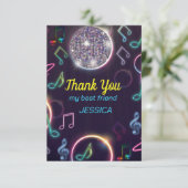 ネオングローディスコダンスバースデーパーティー サンキューカード (スタンド正面)