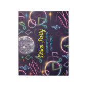 ネオングローディスコダンスバースデーパーティー ノートパッド (回転)