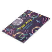 ネオングローディスコダンスバースデーパーティー ノートパッド (アングル)