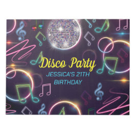 ネオングローディスコダンスバースデーパーティー ノートパッド