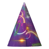 ネオングローディスコダンスバースデーパーティー パーティーハット (裏面)