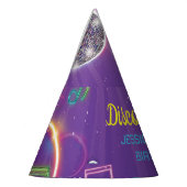 ネオングローディスコダンスバースデーパーティー パーティーハット (左)