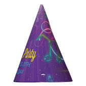 ネオングローディスコダンスバースデーパーティー パーティーハット (右)