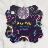 ネオングローディスコダンスバースデーパーティー フェイバータグ (正面)