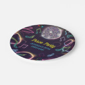 ネオングローディスコダンスバースデーパーティー ペーパープレート (アングル)