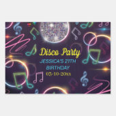 ネオングローディスコダンスバースデーパーティー ラッピングペーパーシート (正面2)