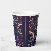 ネオングローディスコダンスバースデーパーティー 紙コップ (右)