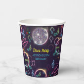ネオングローディスコダンスバースデーパーティー 紙コップ (正面)