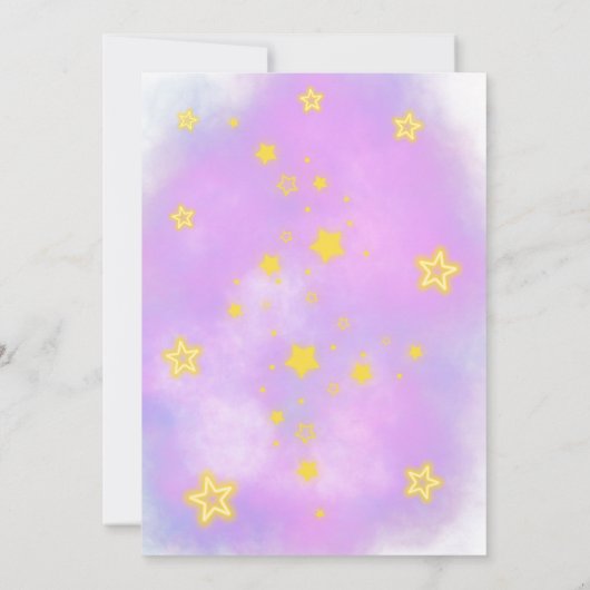 ネオングロートゥイーンガールズバースデーパーティーでスリープ 招待状 (裏面)