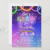 ネオングローパーティの招待状for Girls 招待状 (正面)