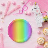 ネオングローパーティーレインボースペクトルグラデーション紙プレート ペーパープレート (パーティー)