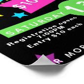 ネオングローボーリングナイトフライヤー,ボーリングトーナメント ポスター (角)