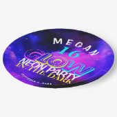 ネオングローモダンスウィート16誕生日パーティー紙プラ ペーパープレート (アングル)