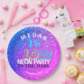 ネオングローモダンスウィート16誕生日パーティー ペーパープレート (パーティー)