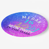 ネオングローモダンスウィート16誕生日パーティー ペーパープレート (アングル)