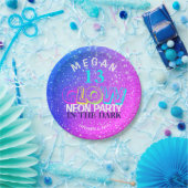 ネオングローモダン13th誕生日パーティー ペーパープレート (パーティー)