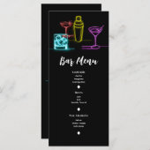 ネオングローライトカクテルオープンバー結婚のメニュー メニュー (正面/裏面)