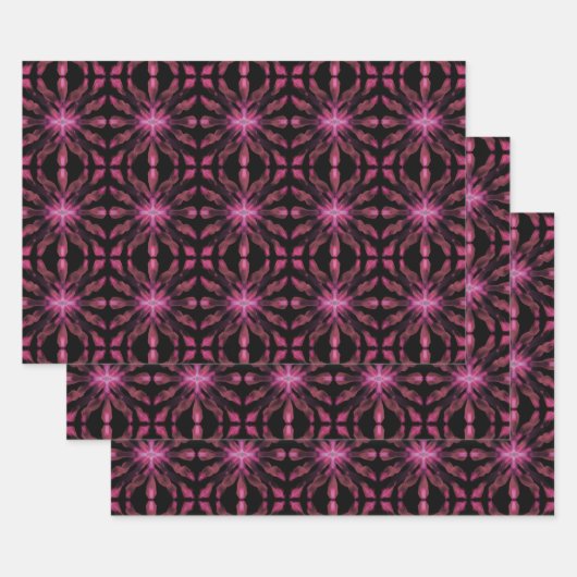 ネオングローライトスティック抽象芸術パターン ラッピングペーパーシート (セット)