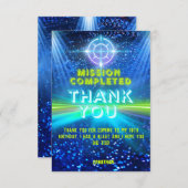 ネオングローライトレーザーラベルゲームパーティーターゲット サンキューカード (正面/裏面)