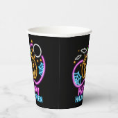 ネオングロールックハロウィーンパンプキンこうもりくもの巣ムーン 紙コップ (右)