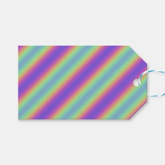 ネオングローレインボーストライプラベル ギフトタグ (正面(横))