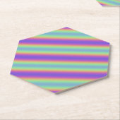 ネオングローレインボーストライプ紙コースター ペーパーコースター (アングル)