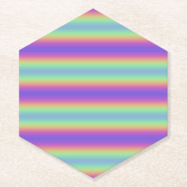 ネオングローレインボーストライプ紙コースター ペーパーコースター