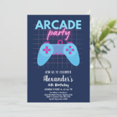 ネオングローレトロアーケードゲームバースデーパーティー 招待状 (スタンド正面)