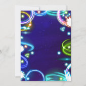 ネオングローレーザーラベル及びアーケードバースデーパーティー 招待状 (裏面)