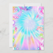 ネオングローレーザーラベル絞り染め誕生日パーティー 招待状 (裏面)