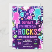 ネオングローロック登山誕生日パーティー 招待状 (正面)