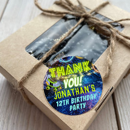 ネオングローローラスケートで滑るパーティーサンキュービター ラウンドシール