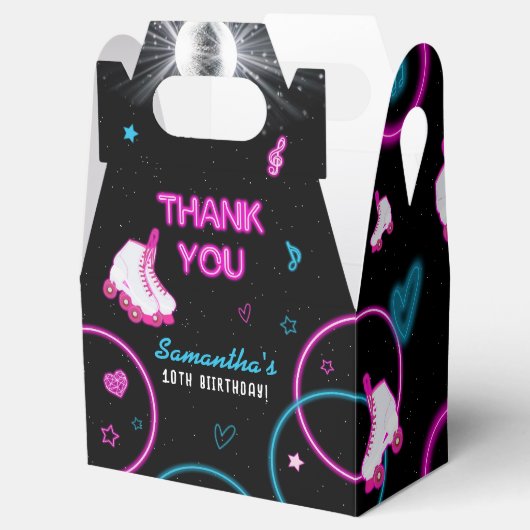 ネオングローローラスケートで滑るレッツバースデー転がティーパーティー フェイバーボックス (オープン)