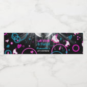 ネオングローローラスケートで滑るレッツバースデー転がティーパーティー ペットボトルラベル (シングルラベル)