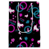 ネオングローローラスケートで滑るレッツパタ転がン ミディアムペーパーバッグ (裏面)