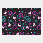 ネオングローローラスケートで滑るレッツパタ転がン ラッピングペーパーシート (正面3)