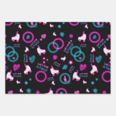 ネオングローローラスケートで滑るレッツパタ転がン ラッピングペーパーシート (正面2)