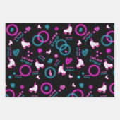 ネオングローローラスケートで滑るレッツパタ転がン ラッピングペーパーシート (正面)