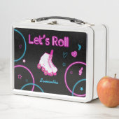 ネオングローローラスケートで滑るレッツ転が メタルランチボックス (インサイチュ)