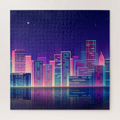 ネオングローヴィンテージナイトシティ ジグソーパズル (縦)