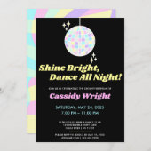 ネオングローヴディスコ誕生日 招待状 (正面/裏面)