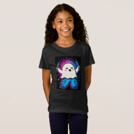 ネオングロー幽霊キッズコスチューム Tシャツ