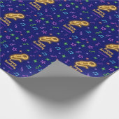 ネオングロー歌カラオケネーム誕生日 ラッピングペーパー (角)