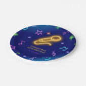 ネオングロー歌唱カラオケ誕生日 ペーパープレート (アングル)