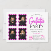 ネオングロー波状縁ど写画卒業パーティー 招待状 (裏面)