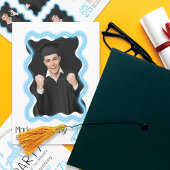 ネオングロー波状縁ど写画卒業パーティー 招待状