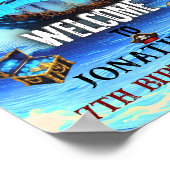 ネオングロー海賊船アホイマテイズウェルカムサイン ポスター (角)