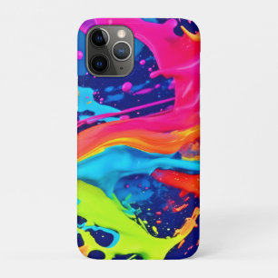 ネオングロー液体スワールデザイン iPhone 11 PROケース